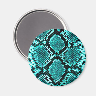 Exotischer Aqua-Diamant-Klapperschlangen-Haut-Tier Magnet