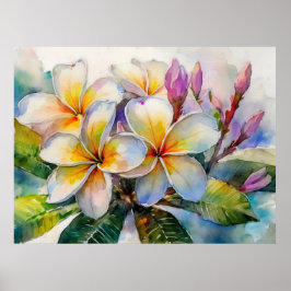 Exotischer Hawaiianischer Plumeria-Baum Poster