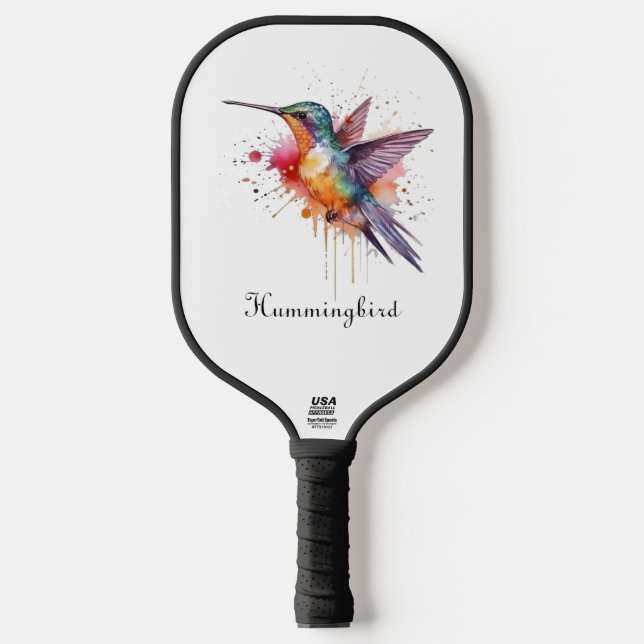 Exotischer Kolibri im Flug, anpassbar Pickleball Schläger (Vorderseite)