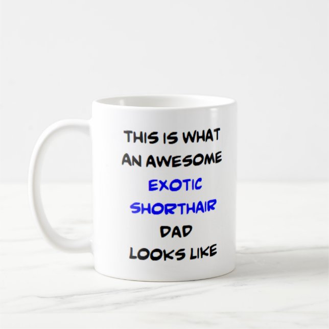 exotischer Kurzhaarpapa, phantastisch Kaffeetasse (Links)