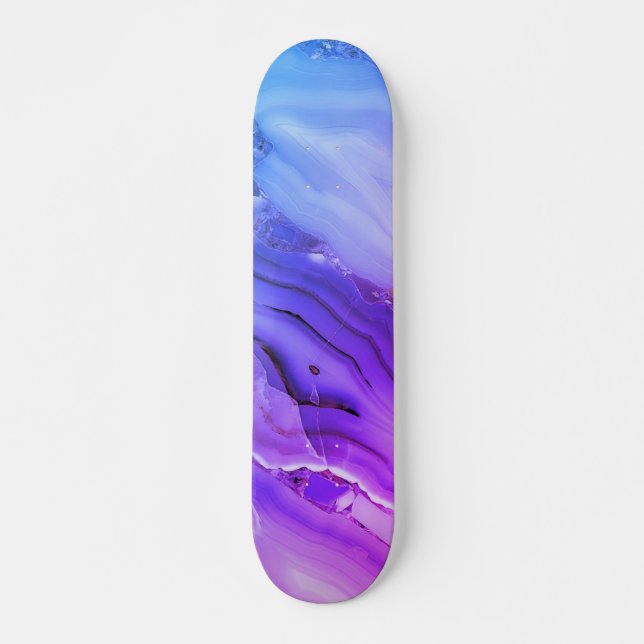 Exotischer Lila Marmor Skateboard (Vorne)