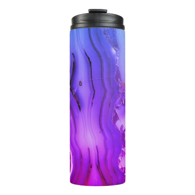 Exotischer Lila Marmor Thermosbecher (Vorderseite)