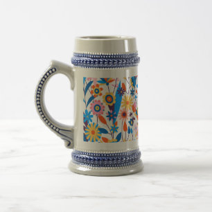 Exotischer mehrfarbiger Blumenhintergrund-32939 Bierglas