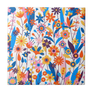 Exotischer mehrfarbiger Blumenhintergrund-32939 Fliese