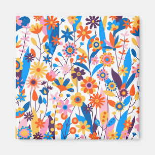 Exotischer mehrfarbiger Blumenhintergrund-32939 Magnet