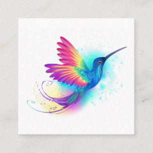 Exotischer Regenbogenkolibri Quadratische Visitenkarte