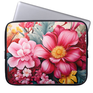Exotischer rosa tropischer Blumengarten Laptopschutzhülle