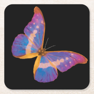 Exotischer Schmetterling in den Schatten von Viole Rechteckiger Pappuntersetzer