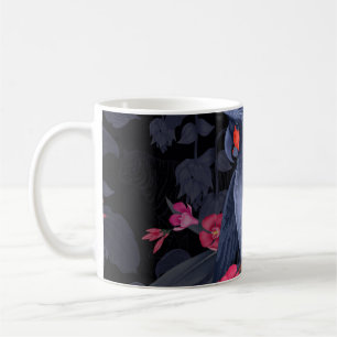 Exotischer Schwarzer Papagei aus der Blüte: Tropis Kaffeetasse