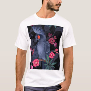 Exotischer Schwarzer Papagei aus der Blüte: Tropis T-Shirt