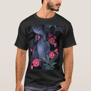 Exotischer Schwarzer Papagei aus der Blüte: Tropis T-Shirt