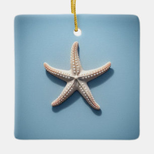 Exotischer Seestern mit blauem Hintergrund Keramikornament
