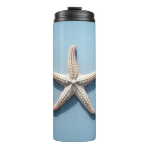 Exotischer Seestern mit blauem Hintergrund Thermosbecher