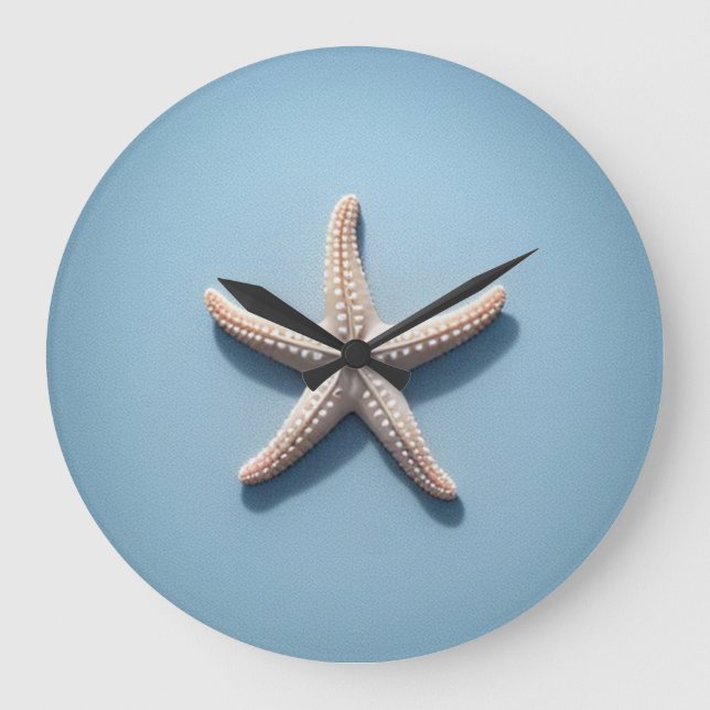 Exotischer Starfish mit blauem Hintergrund Große Wanduhr (Vorderseite)