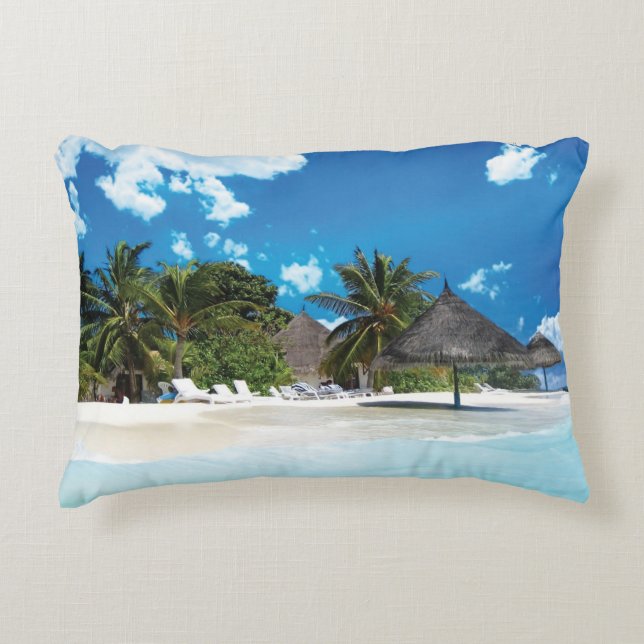 Exotischer Strand Dekokissen (Vorderseite)