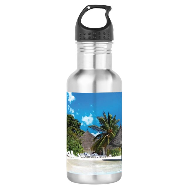 Exotischer Strand Edelstahlflasche (Vorderseite)