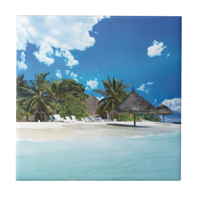 Exotischer Strand Fliese (Vorderseite)