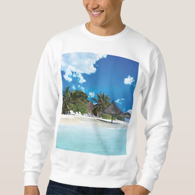 Exotischer Strand Sweatshirt (Vorderseite)