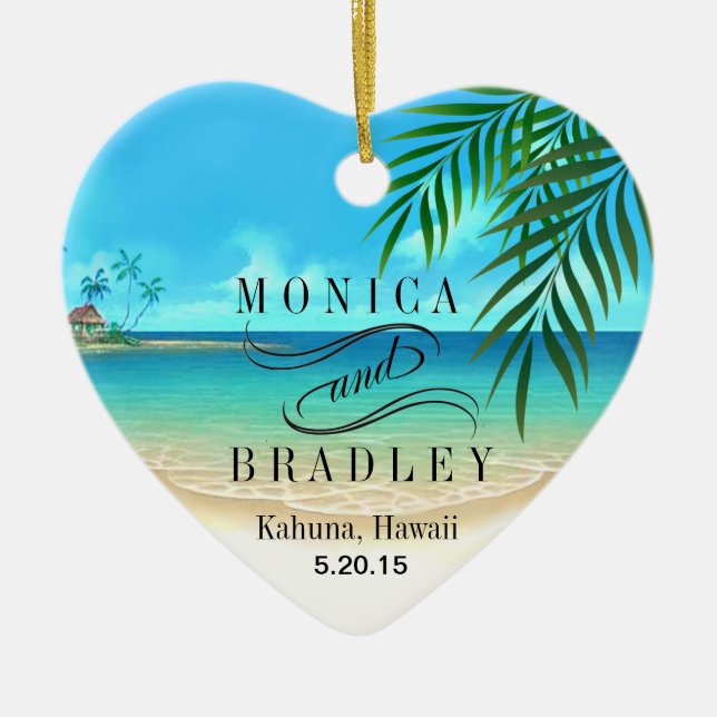 Exotischer Strand-tropische Hochzeit in Urlaubsort Keramikornament (Vorne)