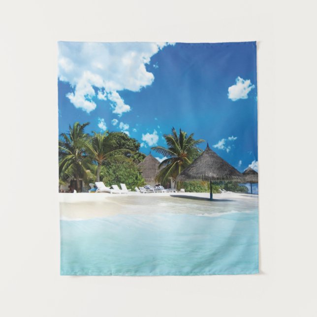Exotischer Strand Wandteppich (Vorderseite)