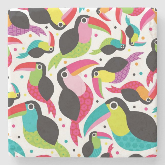 exotischer toucan Vogelhintergrund Brasiliens Steinuntersetzer (Vorderseite)