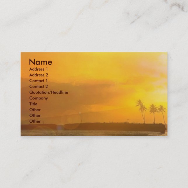 Exotischer Traum Visitenkarte (Vorderseite)