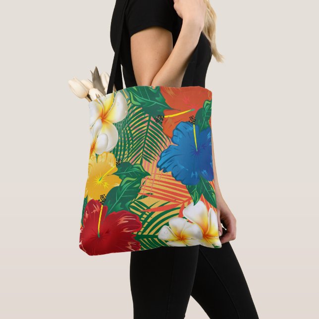 Exotischer tropischer Blumen-Entwurf Tasche (Von Nahem)