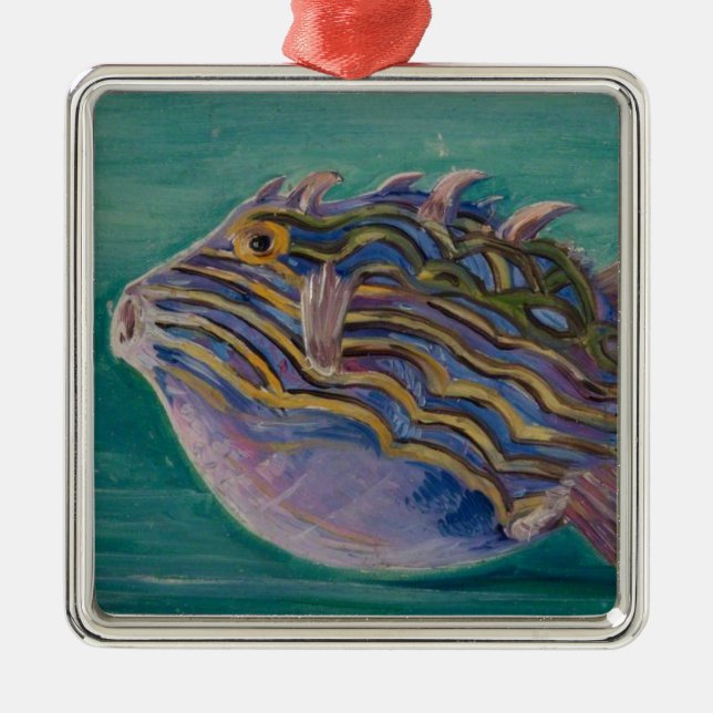 Exotischer tropischer Fisch (Unterwasser) (Mariann Ornament Aus Metall (Vorne)