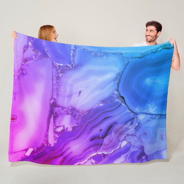 Exotischer violetter Marmor  Fleecedecke (Beispiel)