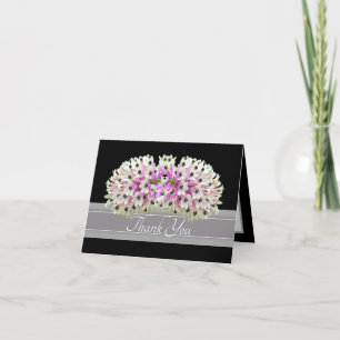 Exotischer weißer rosa Orchideenstrauß Elegantes D Dankeskarte