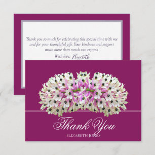 Exotischer weißer rosa Orchideenstrauß Elegantes D Dankeskarte