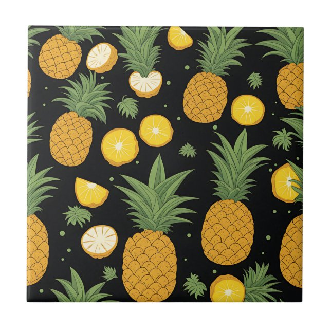 Exotisches Ananas-Muster Fliese (Vorderseite)