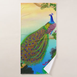 Exotisches blaues Pfau-Bad-Tuch Badehandtuch