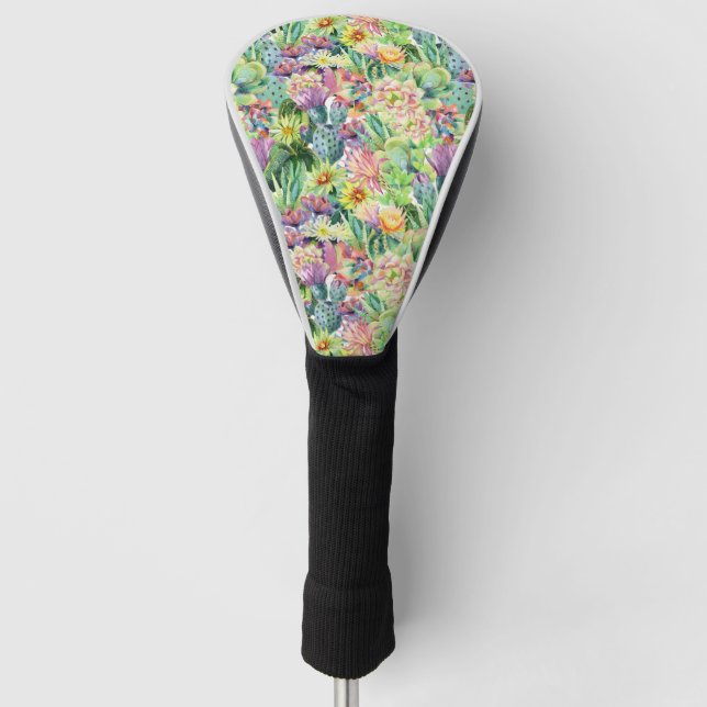 Exotisches Blütenmuster Golf Headcover (Vorderseite)