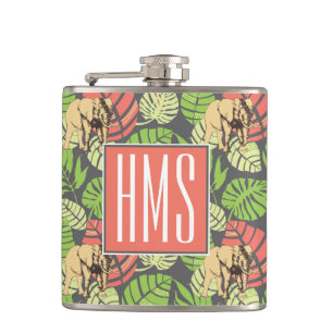 Exotisches der Dschungel-Blätter-und Elefant- Flachmann