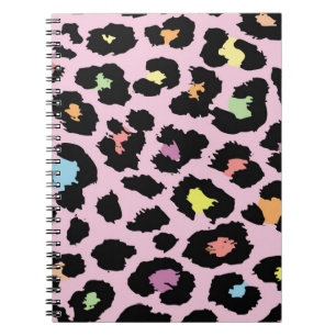 exotisches farbenfrohes wildes Leopardendesign han Notizblock