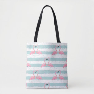 Exotisches Flamingo-Gestreiftes Hintergrundmuster Tasche