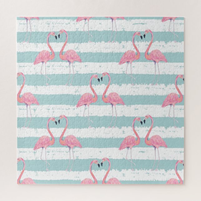 Exotisches Flamingo-Streifenhintergrundmuster (Vertikal)