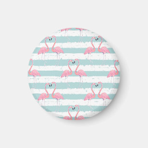 Exotisches Flamingo-Streifenhintergrundmuster Magnet