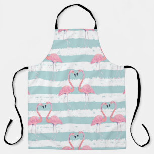 Exotisches Flamingo-Streifenhintergrundmuster Schürze