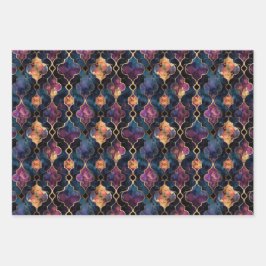 EXOTISCHES GEOMETRISCHES DECOUPAGE DEKORATIVE PAPI GESCHENKPAPIER SET