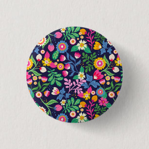 Exotisches handgemaltes Blumenmuster-48330 Button