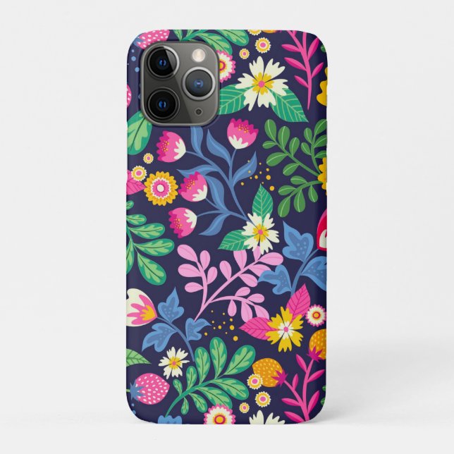 Exotisches handgemaltes Blumenmuster Case-Mate iPhone Hülle (Rückseite)