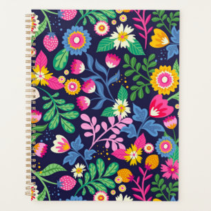 Exotisches handgemaltes Blumenmuster Planer