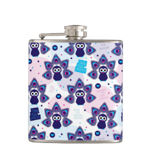 exotisches Indien-Pfaumuster Flachmann