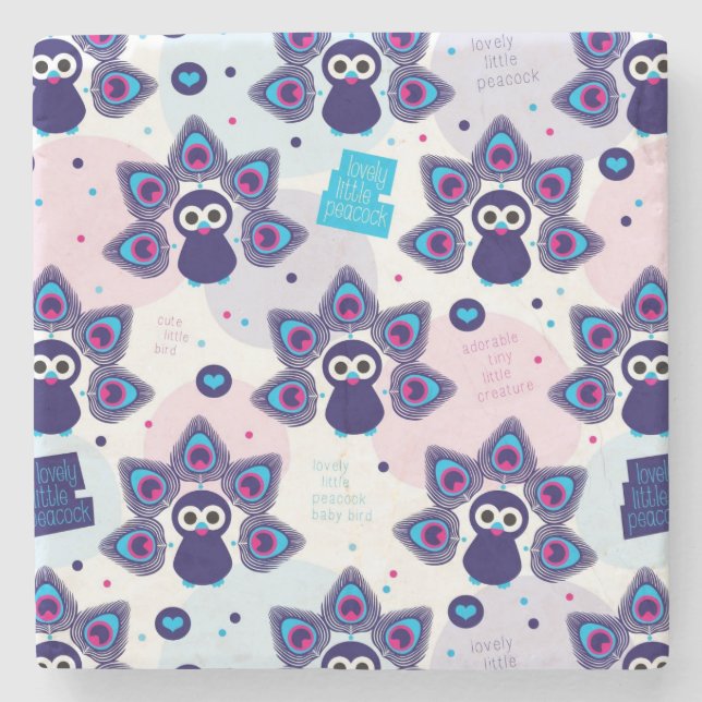 exotisches Indien-Pfaumuster Steinuntersetzer (Vorderseite)