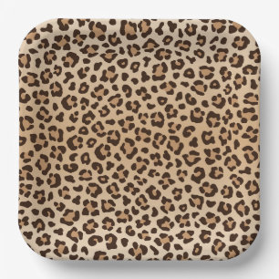 Exotisches Leoparden-Druckdesign Pappteller