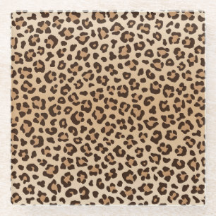 Exotisches Leoparden-Druckmuster-Design Glasuntersetzer