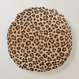 Exotisches Leoparden-Druckmuster-Design Rundes Kissen