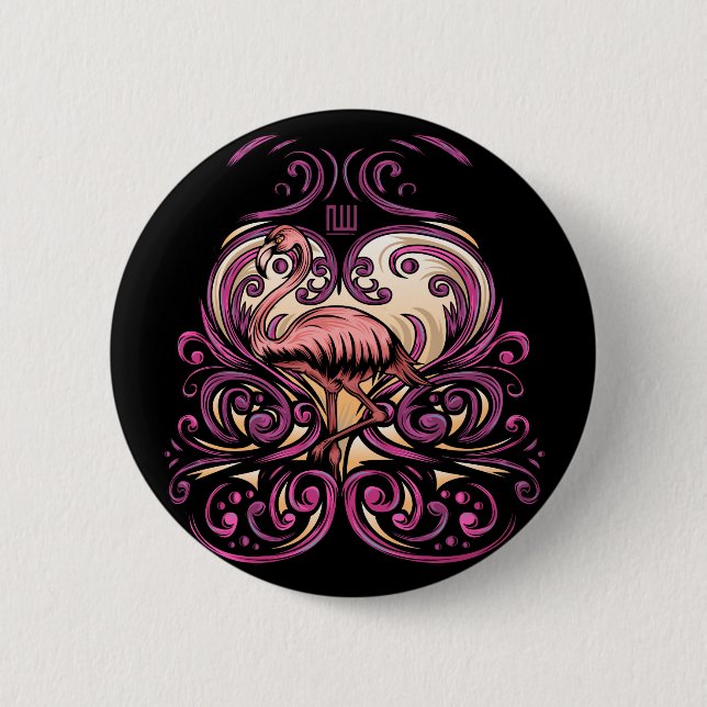 Exotisches Rosa Button (Vorderseite)
